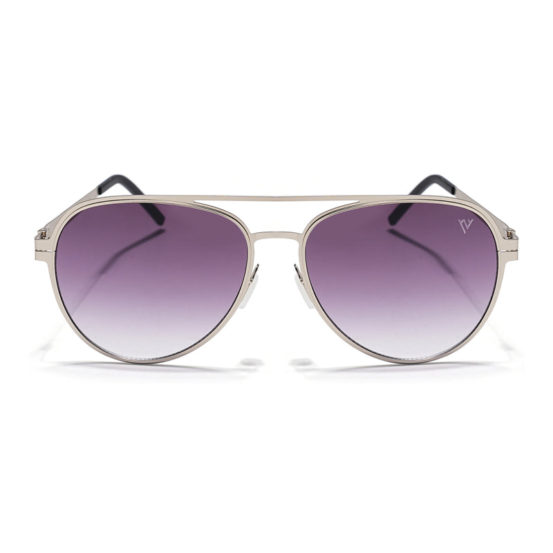 Silver Polarized Aviator Sunglasses - PMG4290