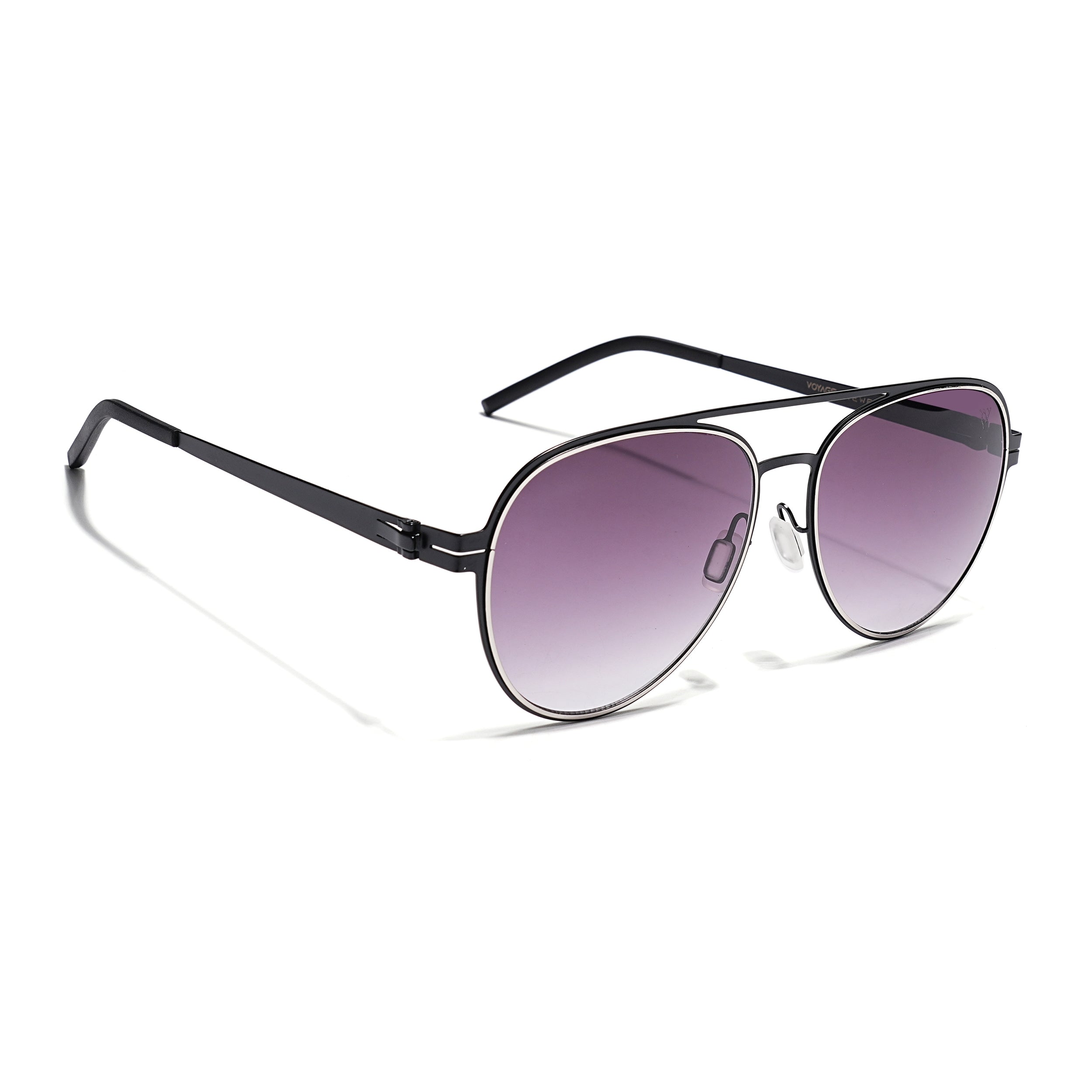 Black & Silver Polarized Aviator Sunglasses - PMG4291