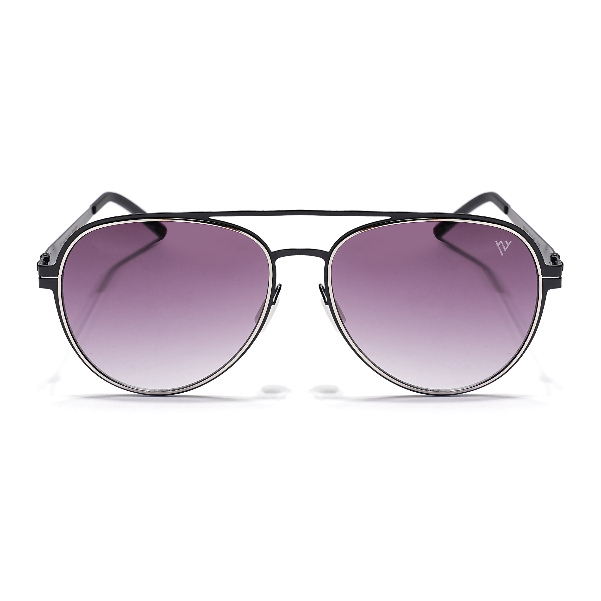 Black & Silver Polarized Aviator Sunglasses - PMG4291