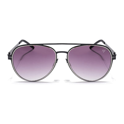 Black & Silver Polarized Aviator Sunglasses - PMG4291