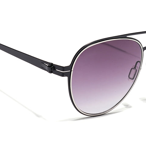 Black & Silver Polarized Aviator Sunglasses - PMG4291