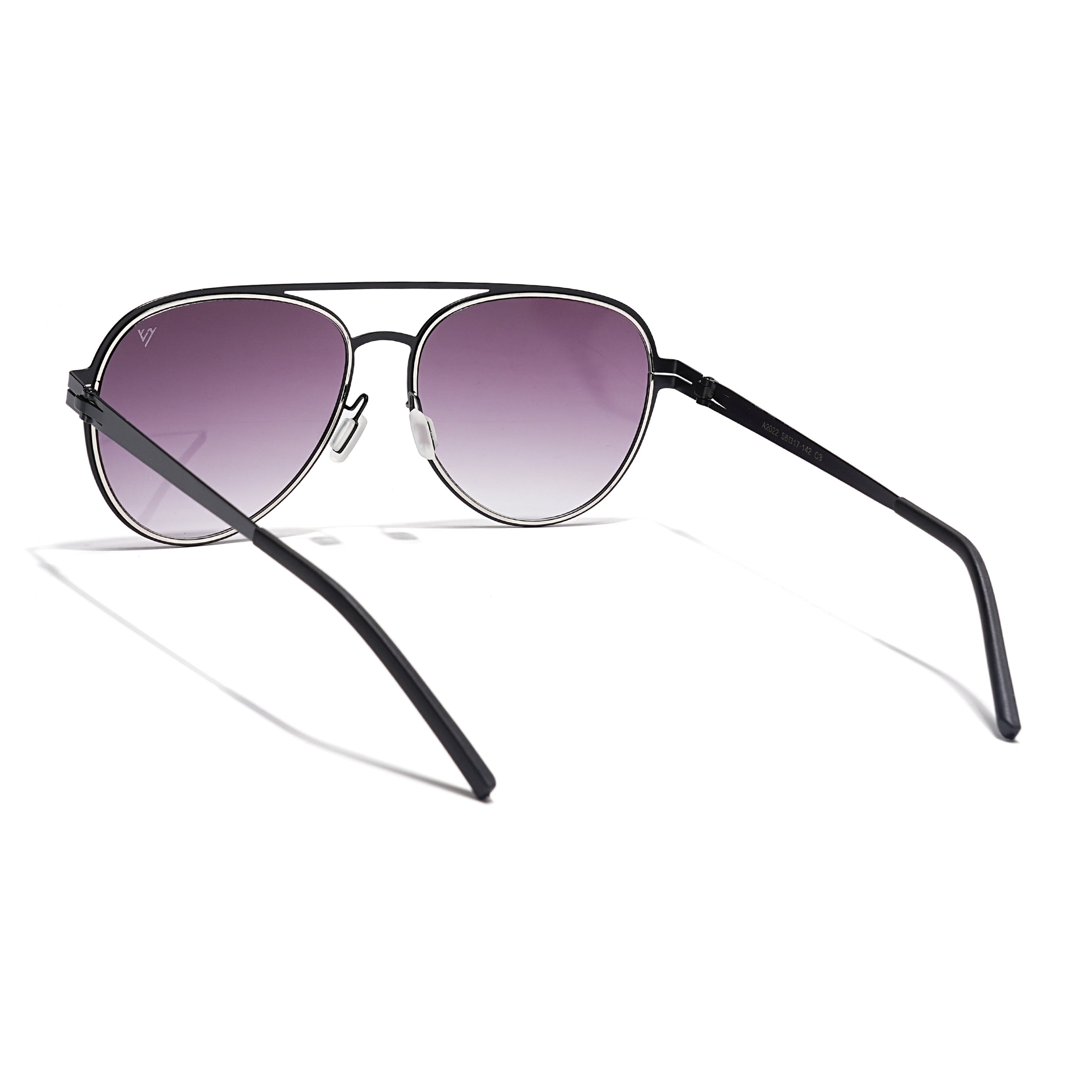 Black & Silver Polarized Aviator Sunglasses - PMG4291
