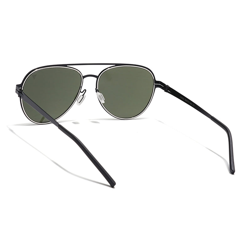 Black & Silver Polarized Aviator Sunglasses - PMG4292