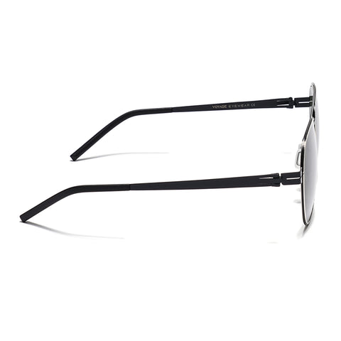 Black & Silver Polarized Aviator Sunglasses - PMG4292