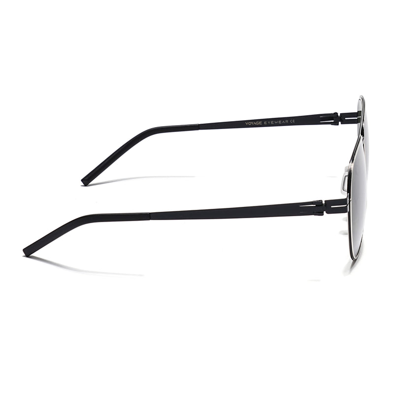 Black & Silver Polarized Aviator Sunglasses - PMG4292