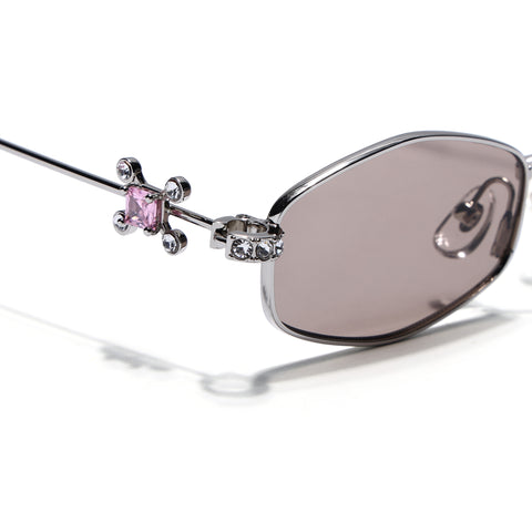 Hexagonal Sunglasses for Men & Women (Brown Lens | Silver Frame - SLMG7778)