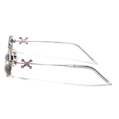 Oval Sunglasses for Men & Women (Black Lens | Golden Frame - SLMG7781)