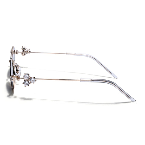 Oval Sunglasses for Men & Women (Black Lens | Golden Frame - SLMG7782)