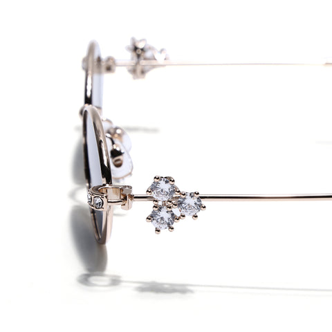 Oval Sunglasses for Men & Women (Black Lens | Golden Frame - SLMG7782)