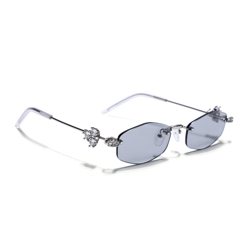 Hexagonal Sunglasses for Men & Women (Black Lens | Silver Frame - SLMG7786)
