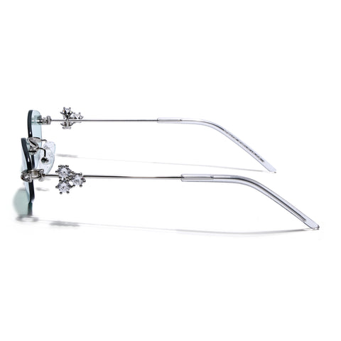 Hexagonal Sunglasses for Men & Women (Green Lens | Silver Frame - SLMG7787)