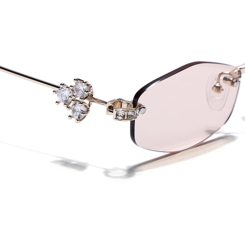 Hexagonal Sunglasses for Men & Women (Brown Lens | Golden Frame - SLMG7788)