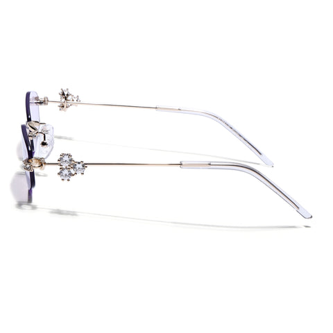 Hexagonal Sunglasses for Men & Women (Purple Lens | Golden Frame - SLMG7789)