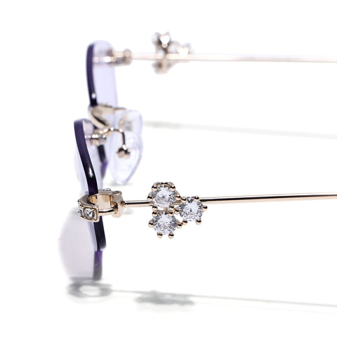 Hexagonal Sunglasses for Men & Women (Purple Lens | Golden Frame - SLMG7789)