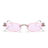 Hexagonal Sunglasses for Men & Women (Pink Lens | Golden Frame - SLMG7790)