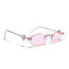 Hexagonal Sunglasses for Men & Women (Pink Lens | Golden Frame - SLMG7790)