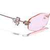 Hexagonal Sunglasses for Men & Women (Pink Lens | Golden Frame - SLMG7790)