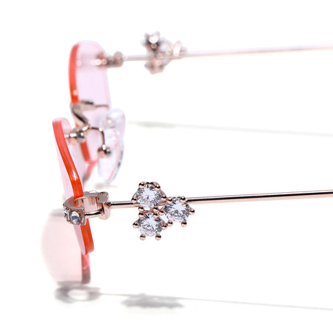 Hexagonal Sunglasses for Men & Women (Pink Lens | Golden Frame - SLMG7790)