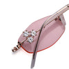 Hexagonal Sunglasses for Men & Women (Pink Lens | Golden Frame - SLMG7790)