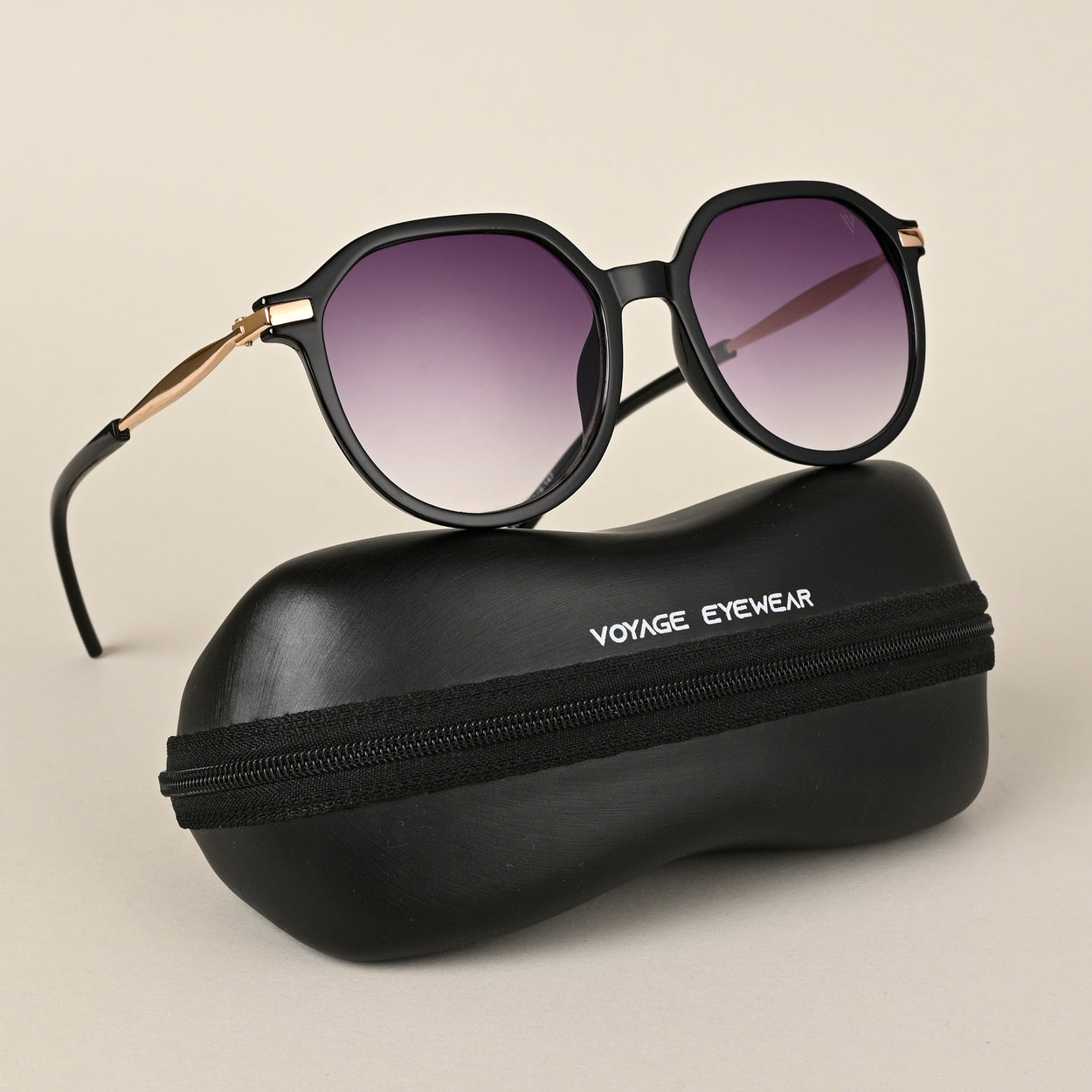 Voyage Purple & Clear Round Sunglasses for Women (A30104MG4240)