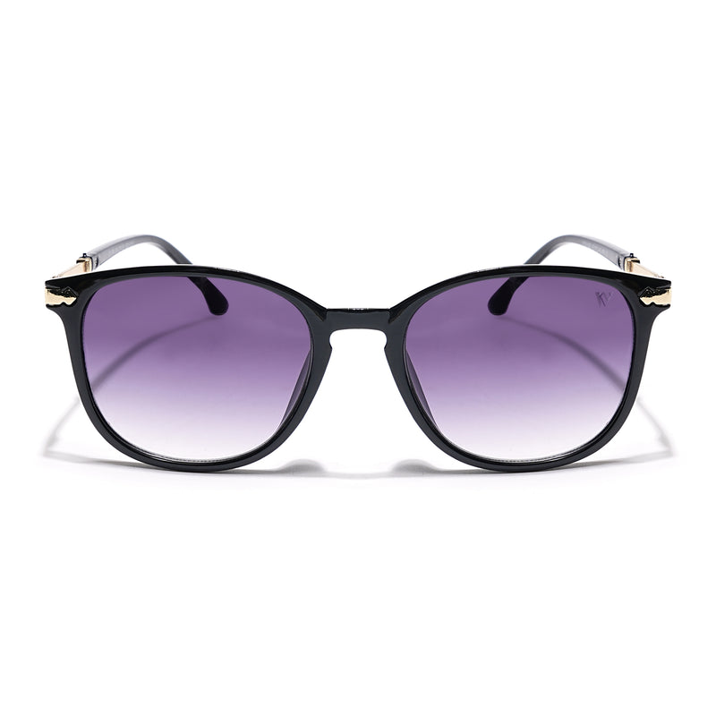 Lyra | Square Sunglasses (Grey & Clear Lens | Black Frame - MG3184)