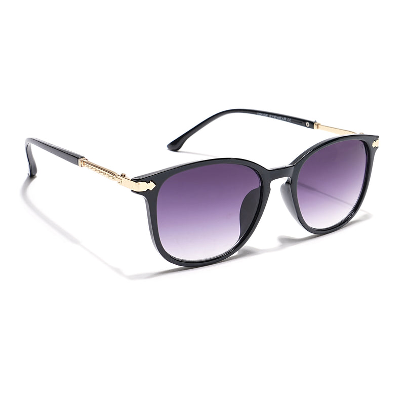 Lyra | Square Sunglasses (Grey & Clear Lens | Black Frame - MG3184)