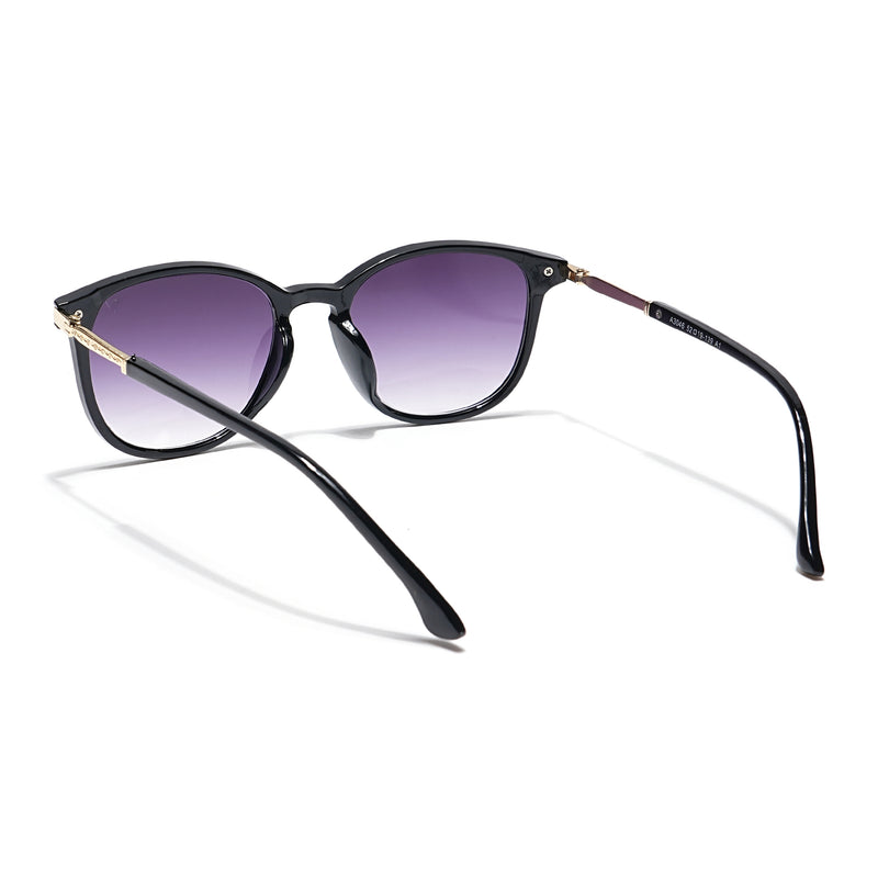 Lyra | Square Sunglasses (Grey & Clear Lens | Black Frame - MG3184)
