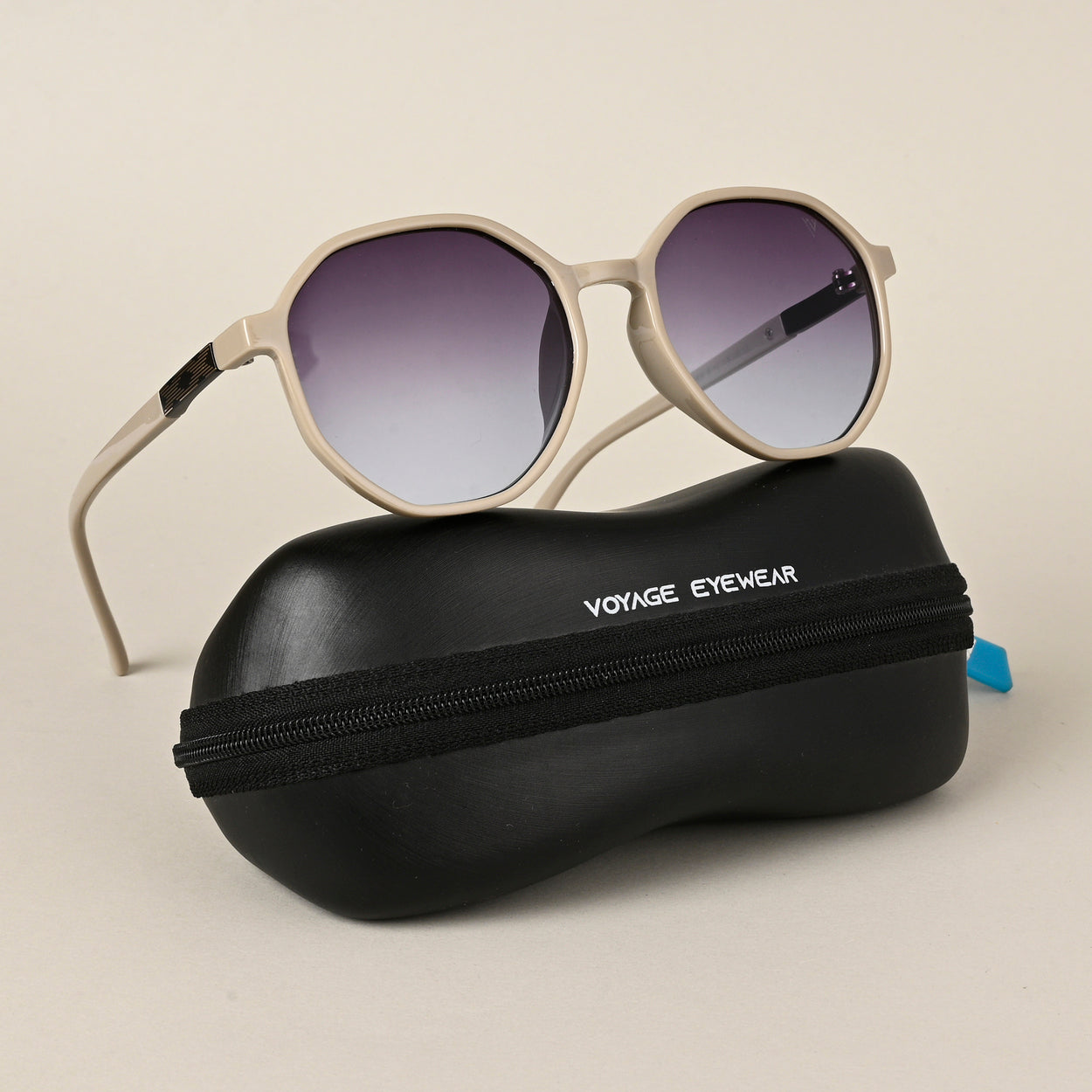 Voyage Purple & Blue Geometric Sunglasses for Women - MG4243