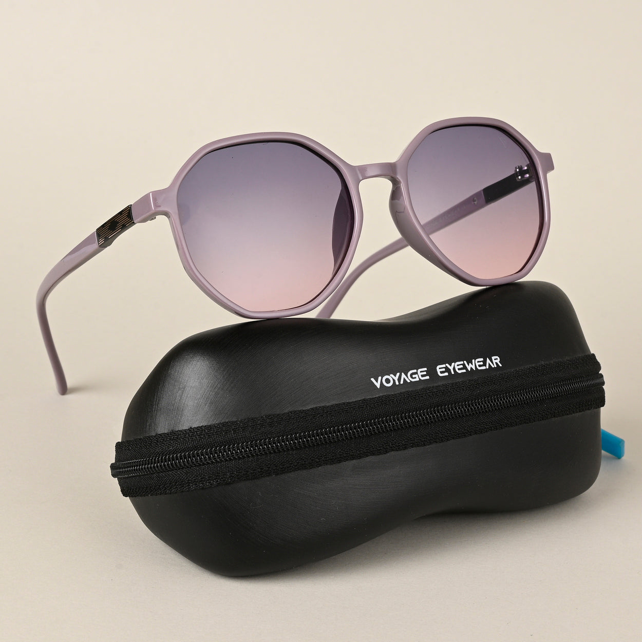Voyage Grey & Pink Geometric Sunglasses for Women - MG4245