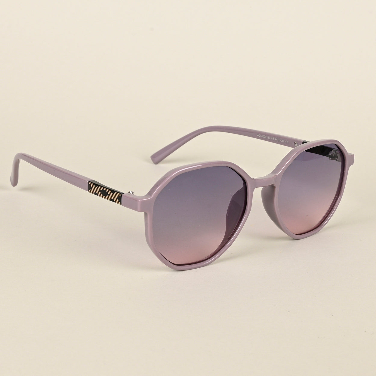 Voyage Grey & Pink Geometric Sunglasses for Women - MG4245