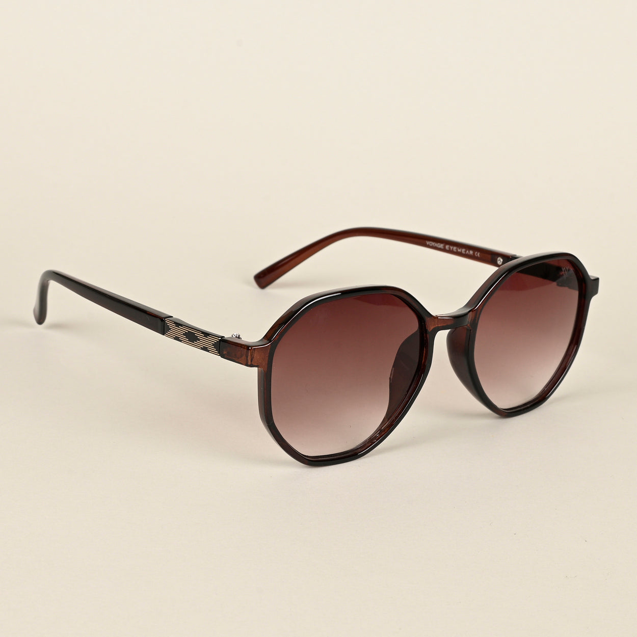 Voyage Brown Geometric Sunglasses for Women - MG4247