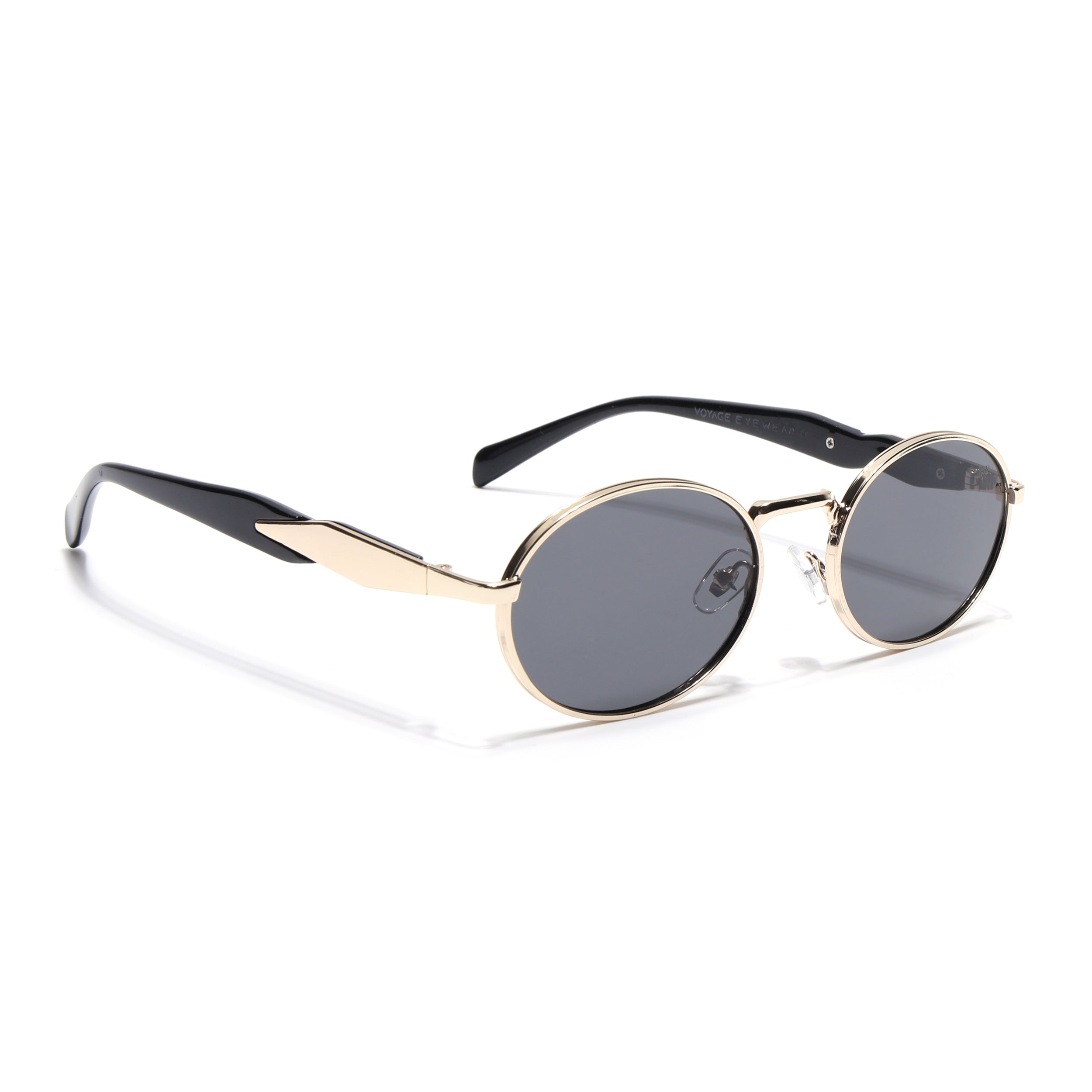 Oval Sunglasses for Men & Women (Grey Lens | Golden Frame - MG6889)
