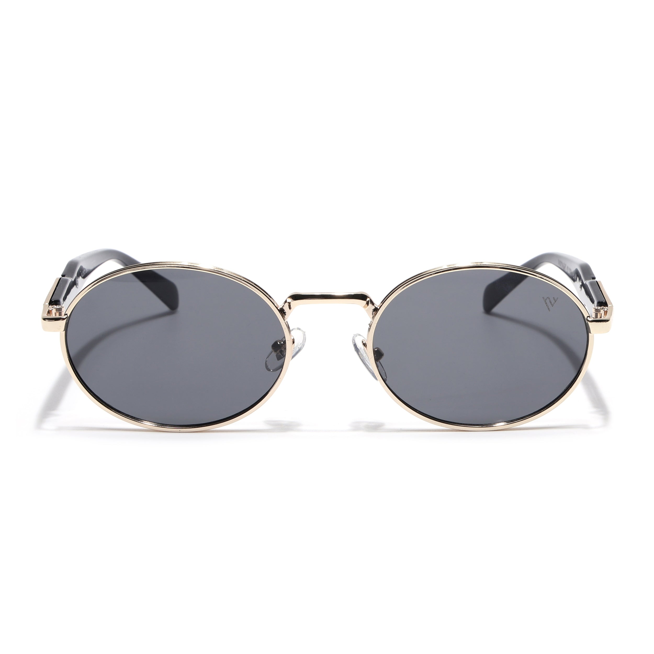 Oval Sunglasses for Men & Women (Grey Lens | Golden Frame - MG6889)