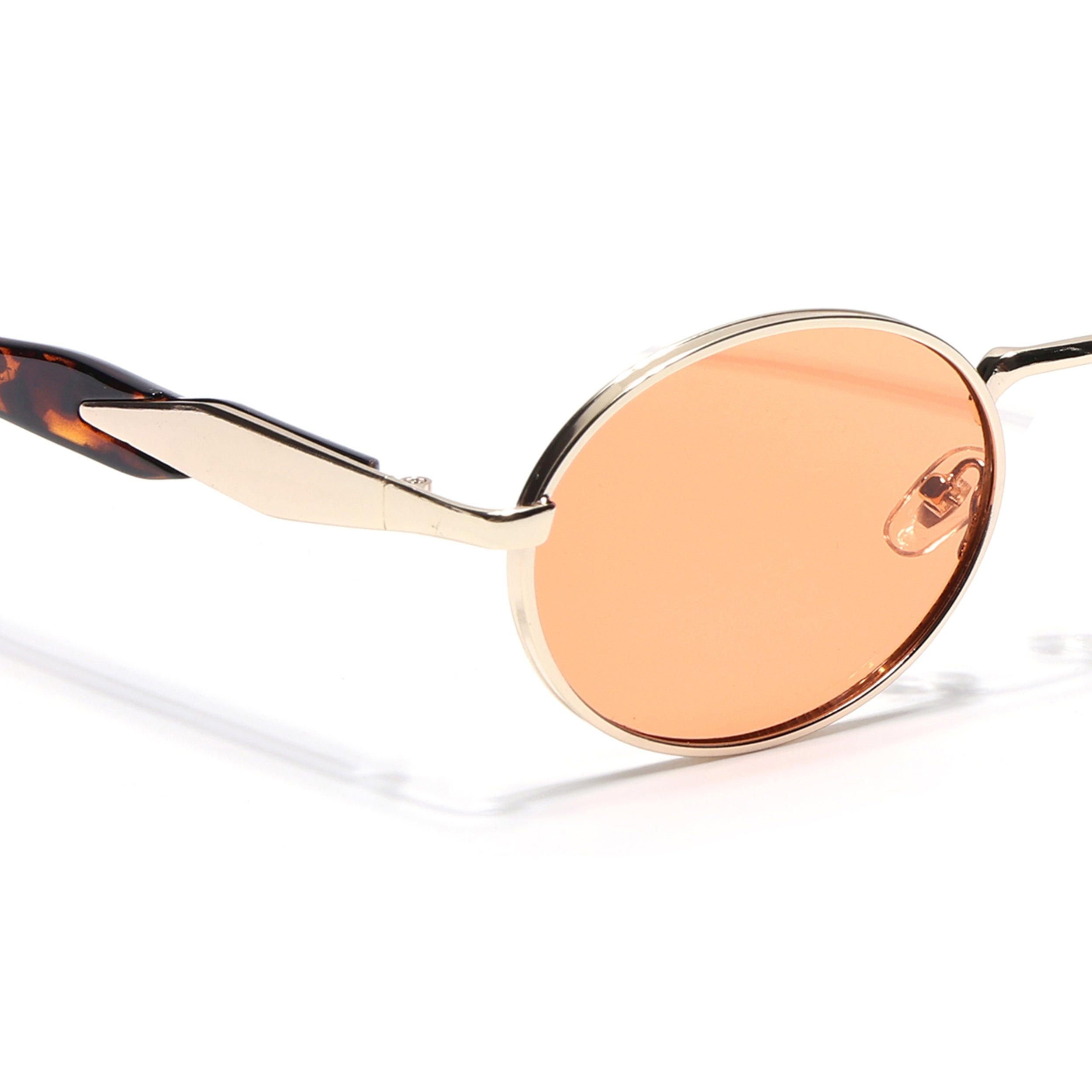 Oval Sunglasses for Men & Women (Orange Lens | Golden Frame - MG6890)