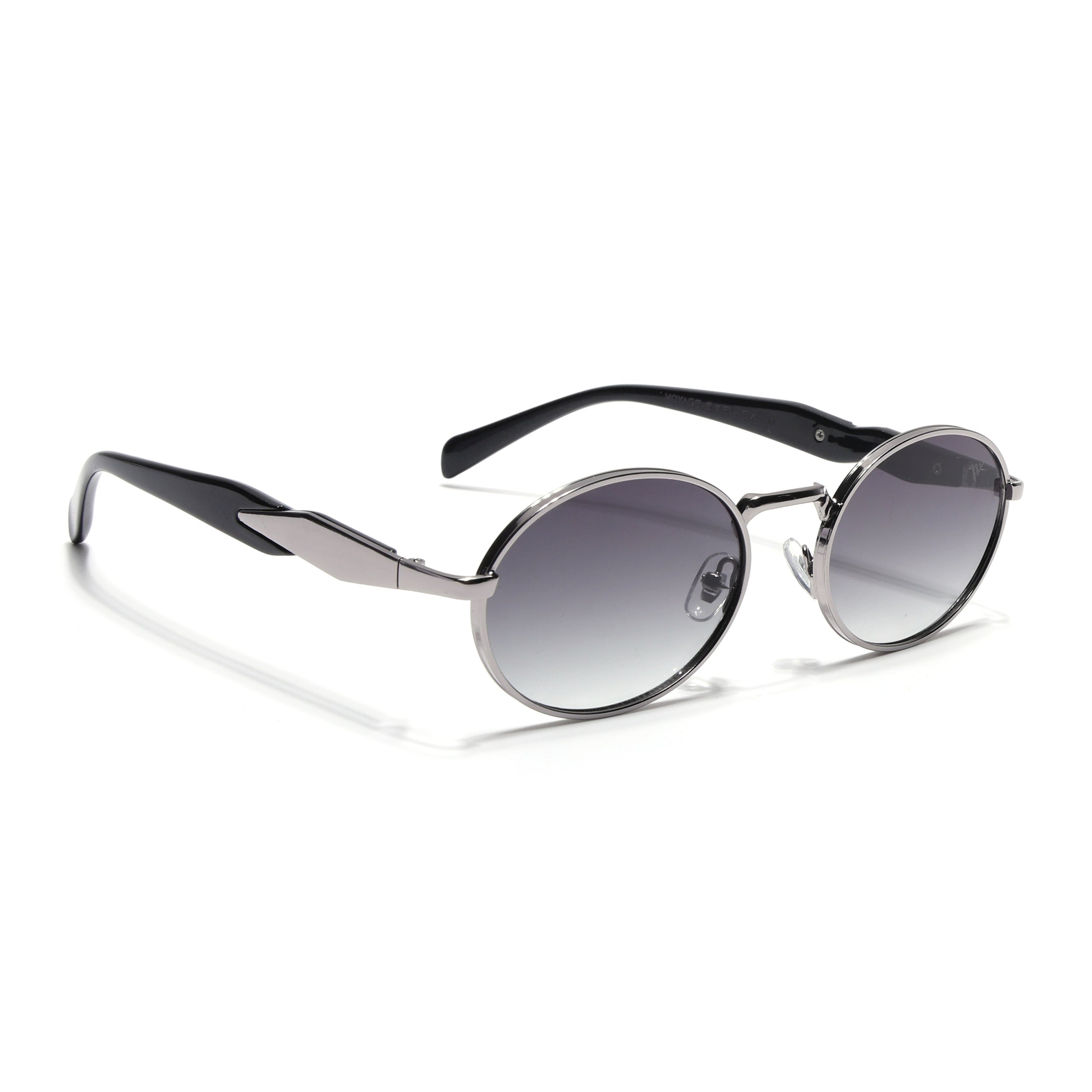 Oval Sunglasses for Men & Women (Olive & Clear Lens | Silver Frame - MG6891)