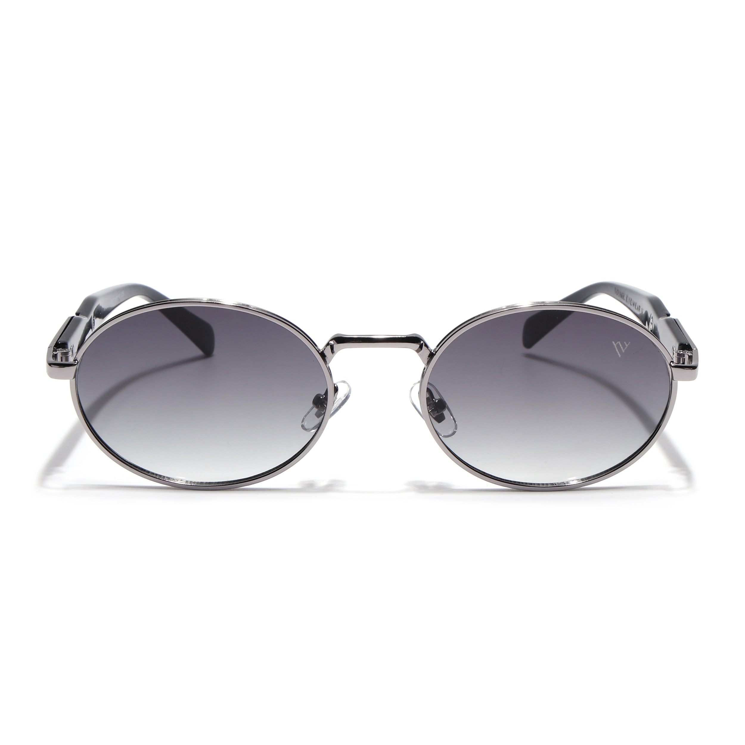 Oval Sunglasses for Men & Women (Olive & Clear Lens | Silver Frame - MG6891)