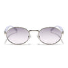 Celeste | Silver Oval Sunglasses | Light Grey & Clear Lens  - MG6892