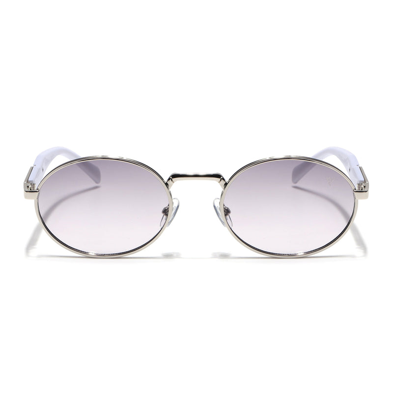 Celeste | Silver Oval Sunglasses | Light Grey & Clear Lens  - MG6892
