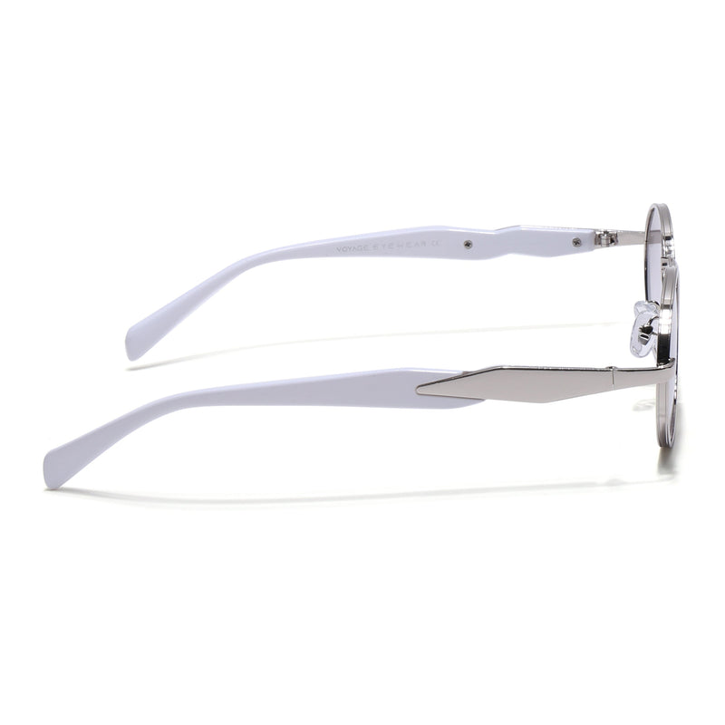 Celeste | Silver Oval Sunglasses | Light Grey & Clear Lens  - MG6892
