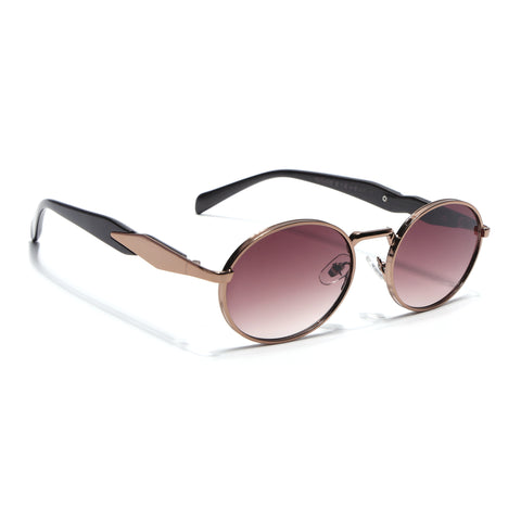 Celeste Oval Sunglasses for Men & Women (Brown & Clear Lens | Brown Frame - MG7244)