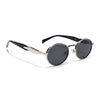 Celeste | Silver Oval Sunglasses | Black Lens - MG7376
