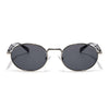 Celeste | Silver Oval Sunglasses | Black Lens - MG7376