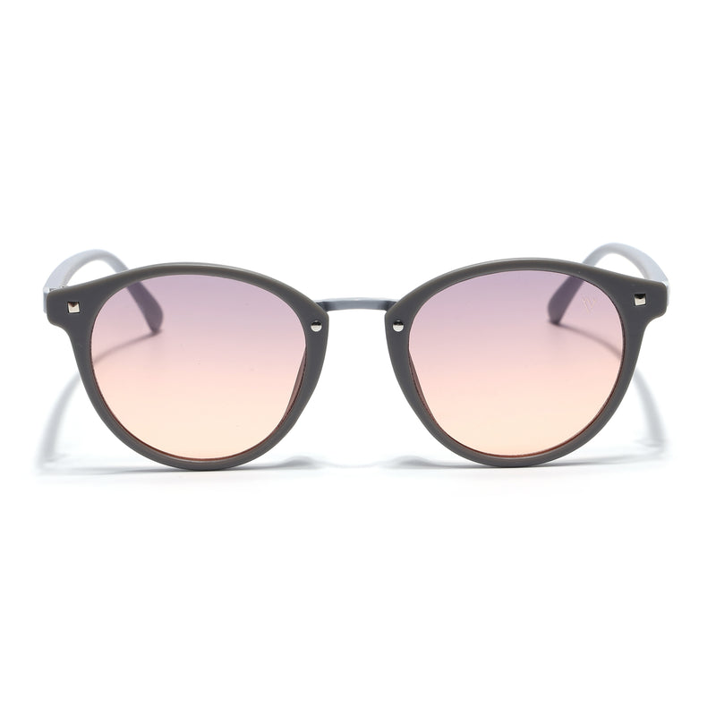 Round Sunglasses for Women (Grey & Pink Lens | Grey Frame - MG7249)