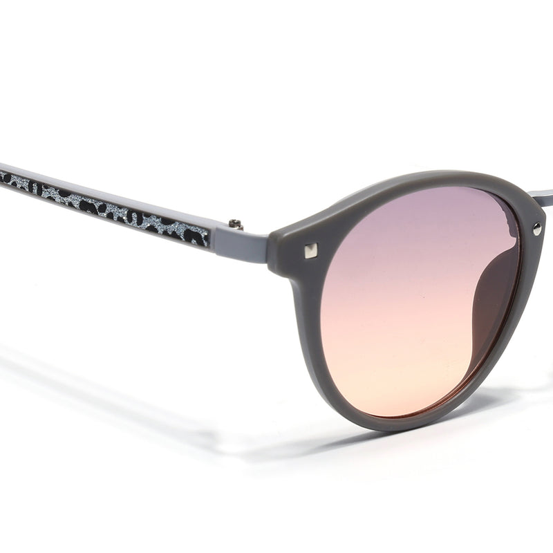 Round Sunglasses for Women (Grey & Pink Lens | Grey Frame - MG7249)
