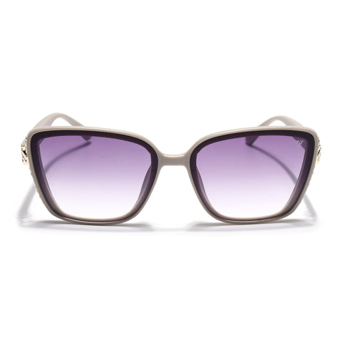 Cateye Sunglasses for Women (Purple & Clear Lens | Nude Frame - MG7540)