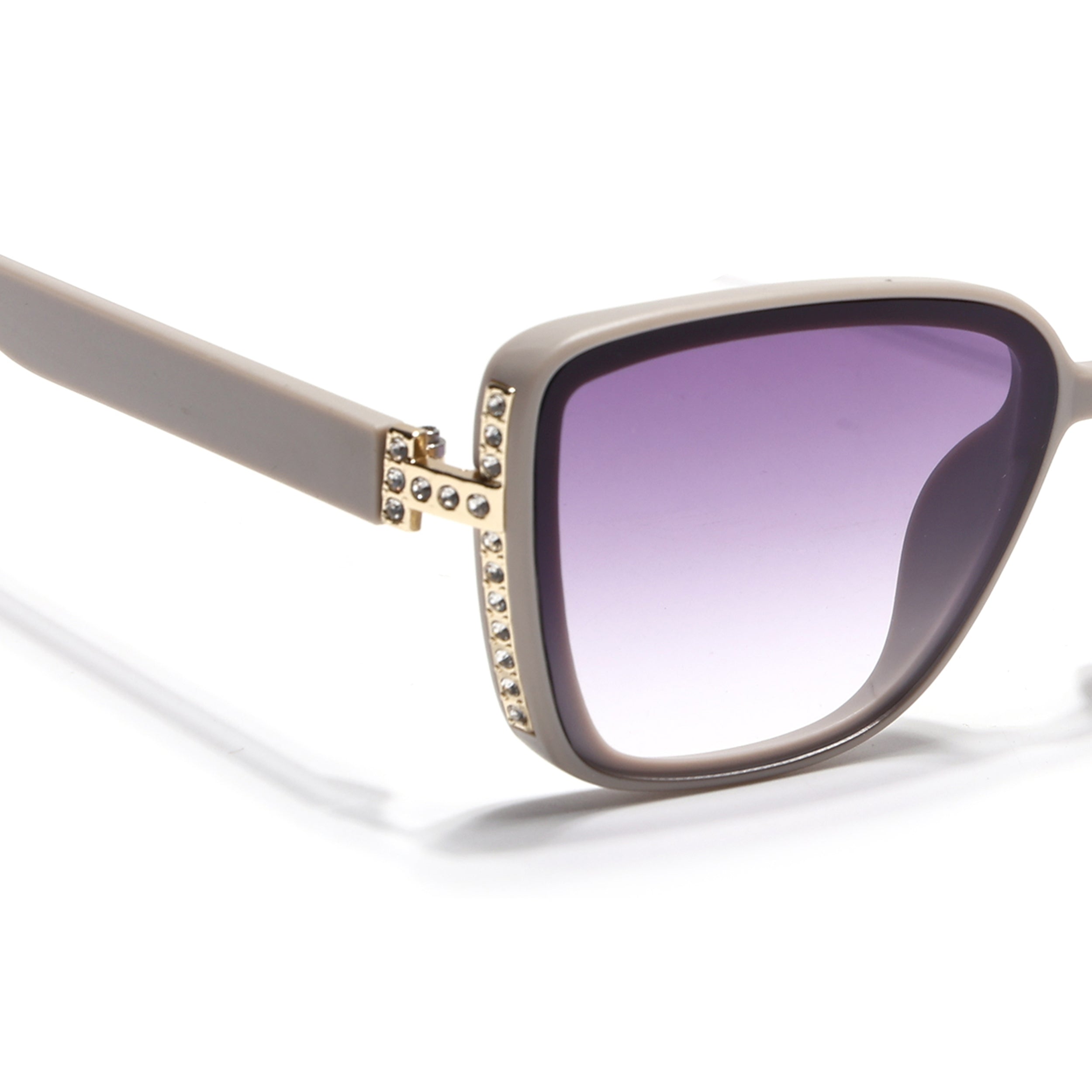 Cateye Sunglasses for Women (Purple & Clear Lens | Nude Frame - MG7540)