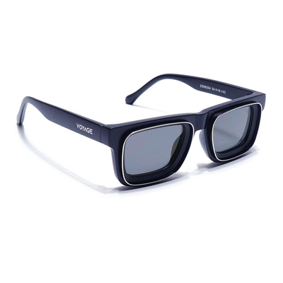 Smuggler | Navy Blue & Silver Unisex Sunglasses | Black Lens - MG6423