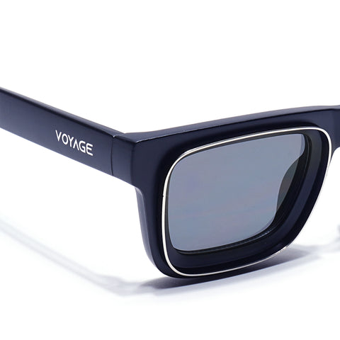 Smuggler | Navy Blue & Silver Unisex Sunglasses | Black Lens - MG6423