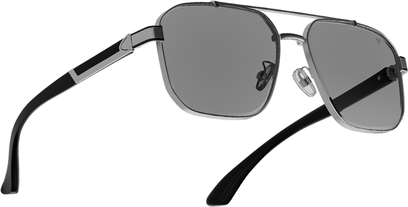 Co-Pilot | Black & Silver Wayfarer Sunglasses | MG4164