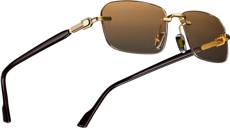 Satan | Light Brown Rimless Sunglasses | Golden Frame - MG6617